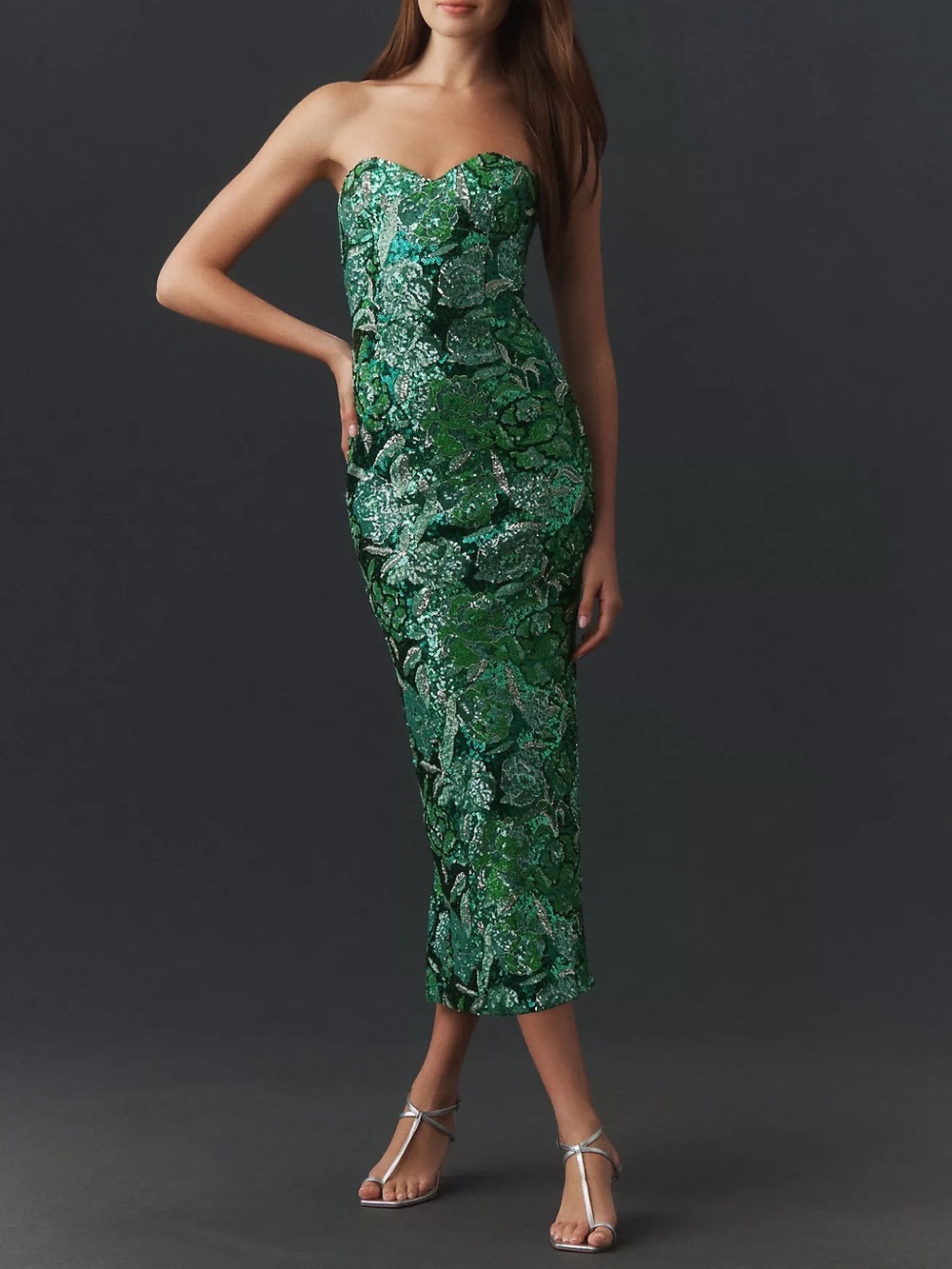 Helsi Monique Strapless Maxi Dress emerald green